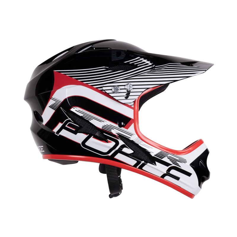 Шлем велосипедный FORCE TIGER downhill black/red/white