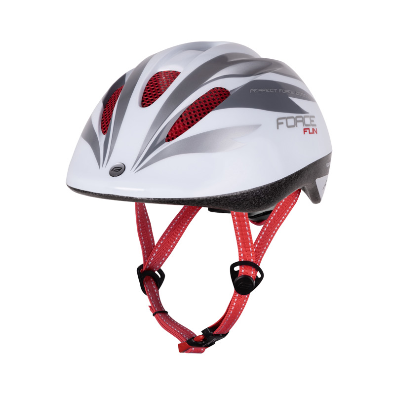 Шлем велосипедный детский FORCE FUN STRIPES child white-grey-red