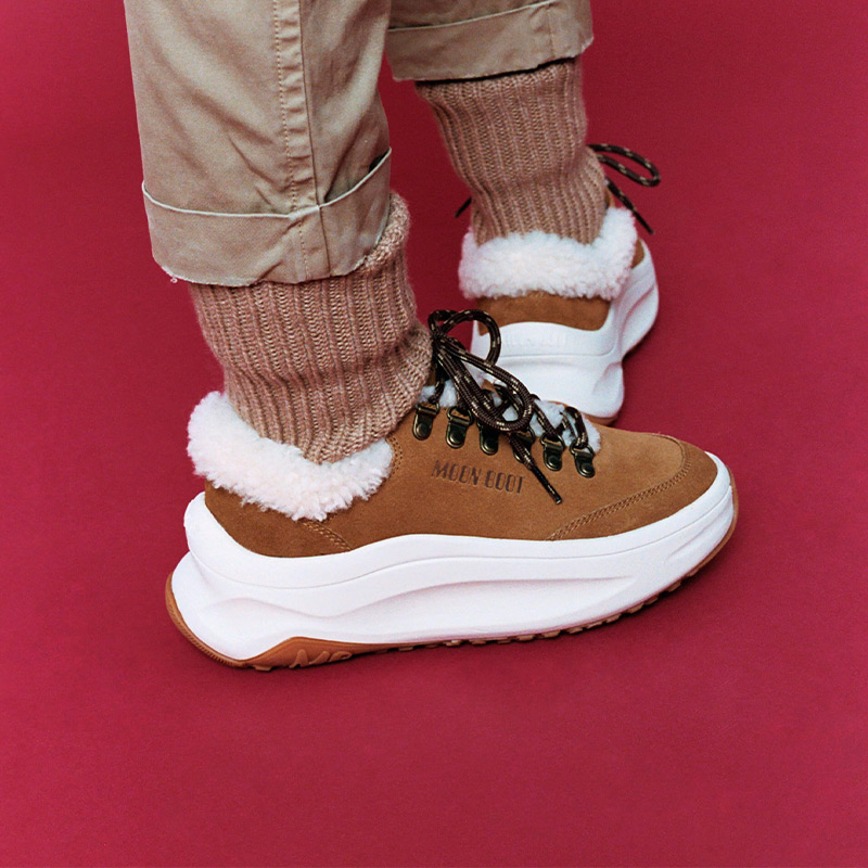 Кроссовки женские MOON BOOT MOON247 CITY SHEARLING COGNAC
