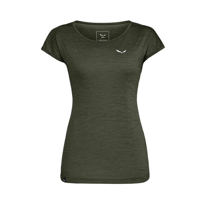 Футболка женская PUEZ MELANGE DRY W S/S TEE Dark Olive Melange