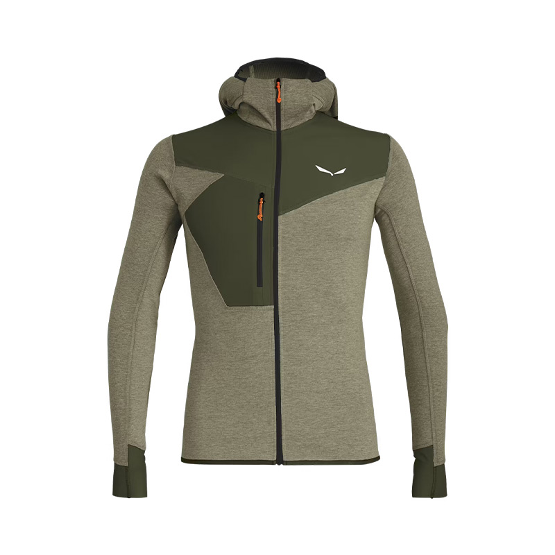 Кофта мужская PUEZ 2 DRY M L/S HOOD FULL-ZIP TEE-5286 Darkolive Melange