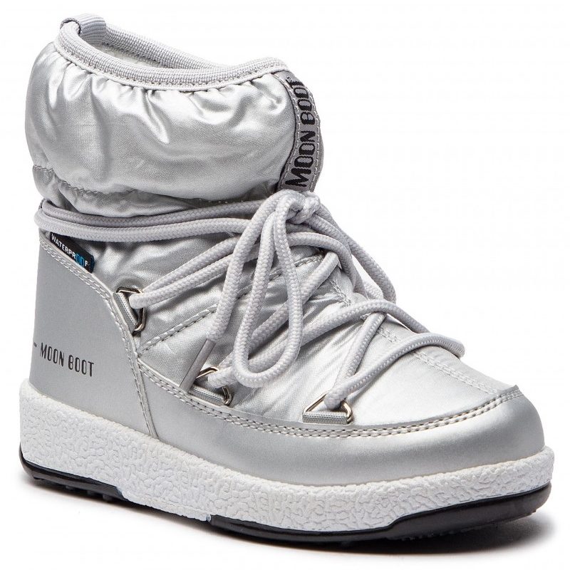 Сапоги детские MOON BOOT JR GIRL LOW NYLON WP SILVER